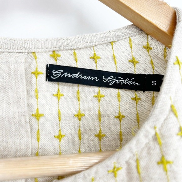 Gudrun Sjoden Beige Midi Dress with Patterned Accents - Picture 3 of 6